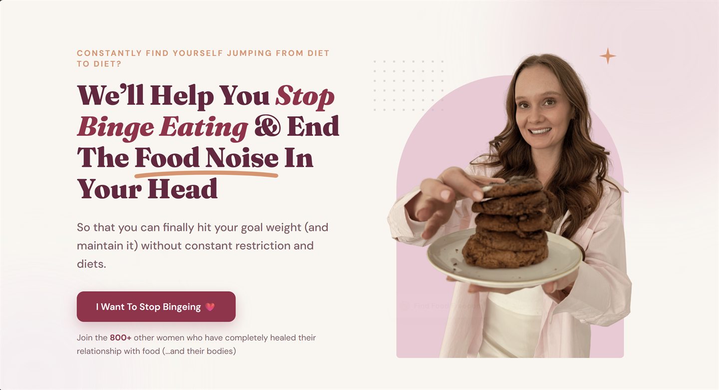 The Undiet Company homepage after Hardbox redesign